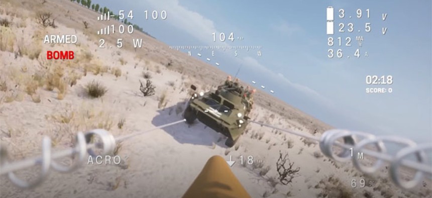 Использованием беспилотников на виртуальных линиях фронта публичной версии Fight Drone Simulator